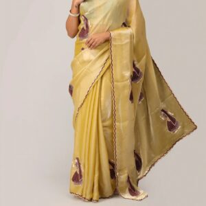Golden Beige Designer Saree