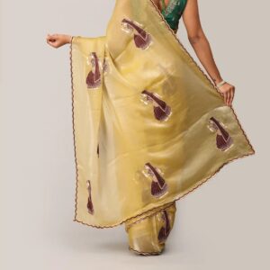Golden Beige Designer Saree